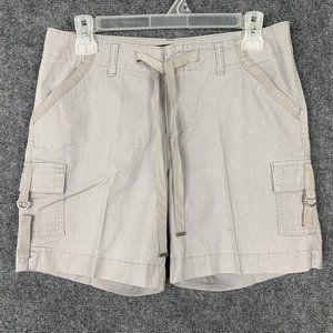 Lee Regular Fit Short Cargo Shorts Women 6 Medium Gray Cotton Blend Midrise